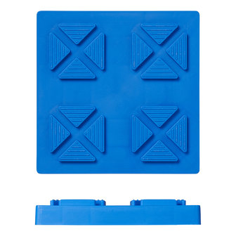 Corner steady plates stackable 21x21x3.3cm set of 4 pieces