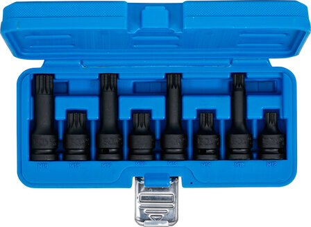 Impact Bit Socket Set (1/2) drive Spline 8 pcs