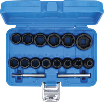 16-piece Special Twist Socket Set, 8-27 mm, 1/2