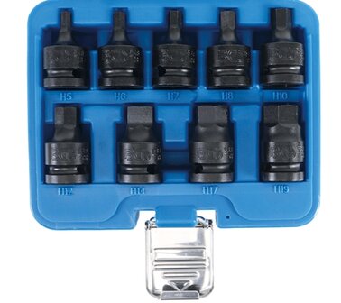 Impact Bit Socket Set 12.5 mm (1/2) Drive internal Hexagon 5 - 19 mm 9 pcs