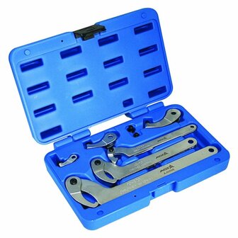 Adjustable hook &amp; pin wrench set 6-pc