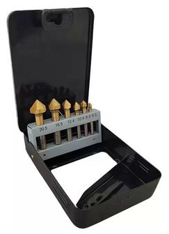 Countersink bits set HSS TiN 6-piece