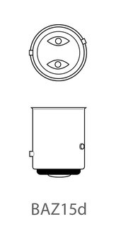 Car bulb 12V 21/4W BAZ15d x10 piece