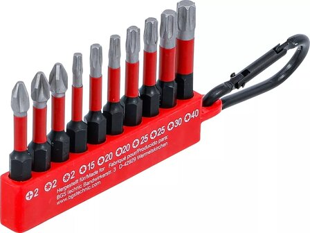 Torsion Bit Set 6.3 mm (1/4) Drive 10 pcs