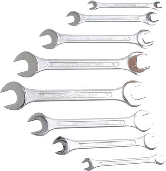 Double Open End Spanner Set 6 x 7 - 20 x 22 mm 8 pcs