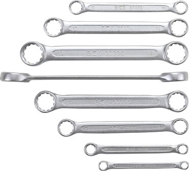 8-piece Double Ring Spanner Set, extra flat, 6-22 mm