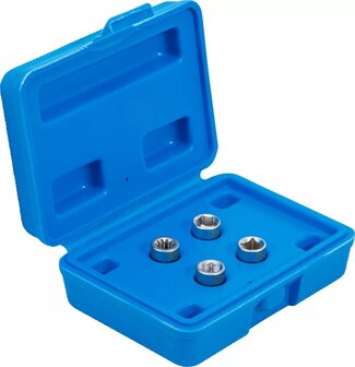 Pentagon socket set | 12 mm external hexagon drive | 4 pcs.