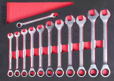 Open ended wrench set 12-piece