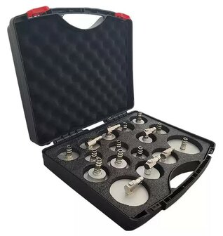 Brake system bleeding adapter set 16-piece