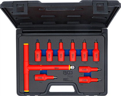 VDE Bit Socket Set 12.5 mm (1/2) Drive T-Star T20 - T55 10 pcs