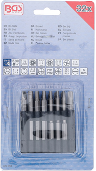 Bit set long (1/4) hexagon socket different profiles 32-piece