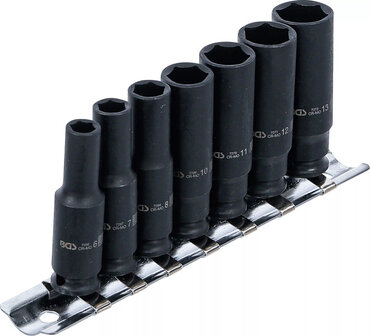 Impact Socket Set Hexagon deep (1/4) Drive 6 - 13 mm 7 pcs