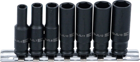 Impact Socket Set Hexagon deep (1/4) Drive 6 - 13 mm 7 pcs