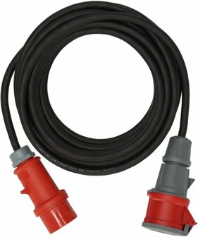 extension cable IP44 with phase inverter 10m black H07RN-F 5G2,5 CEE 400V 16A