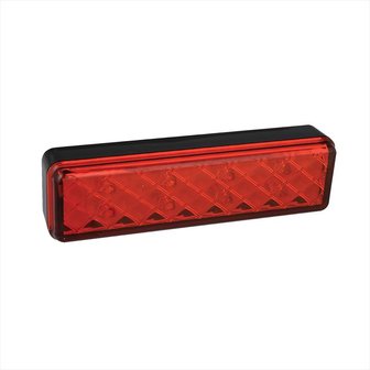 Rear lamp 12/24V 2 function 135x38mm LED with holder black