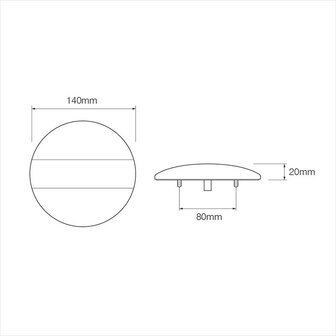 Rear lamp 12/24V 3 function 140mm STF LED