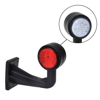 Outline marker lamp red/white 160mm 8LED right angle