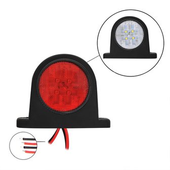 Outline marker lamp red/white 68x62mm 8LED