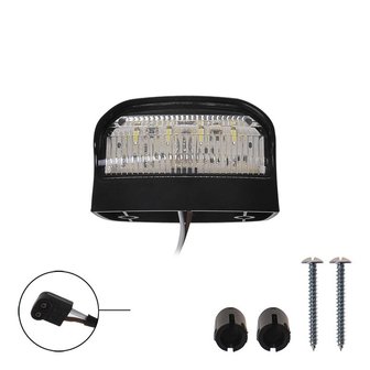 Number plate lamp 12/24V 70x42mm LED 2P. for 343871/72