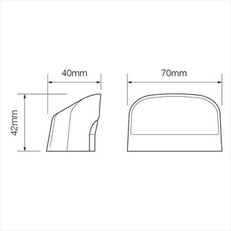 Number plate lamp 12/24V 70x42mm LED 2P. for 343871/72