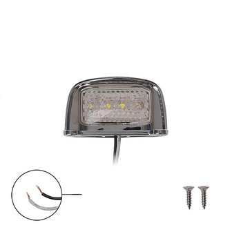 Number plate lamp 12/24V 76x41mm LED chrome