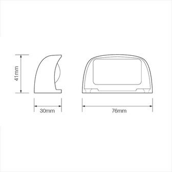 Number plate lamp 12/24V 76x41mm LED chrome