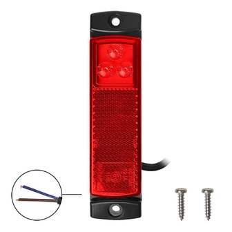 Front position lamp 12/24V red 126x30mm LED