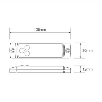 Front position lamp 12/24V red 126x30mm LED