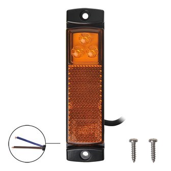 Side marker lamp 12/24V amber 126x30mm LED