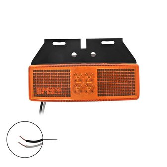 Side marker lamp 12/24V amber 110x40mm LED with holder