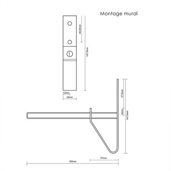 Tyre holder set of 2 pieces for wall mounting