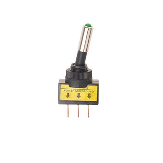 Toggle switch LED green 12V-max. 20A