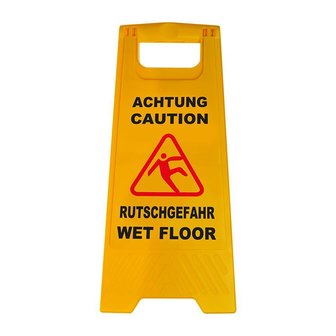 Warning sign Caution wet floor