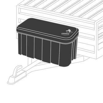 Storage box drawbar plastic 25L 565 x 245 x 290mm incl. mounting kit