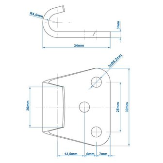 Bar for trailer latch SPP Z-11A x2 stuks