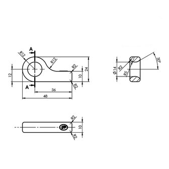 Bar for trailer latch SPP Z-16A x2 stuks