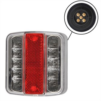 Rear lamp 4 function 98x105mm 14LED with 5-pin EC