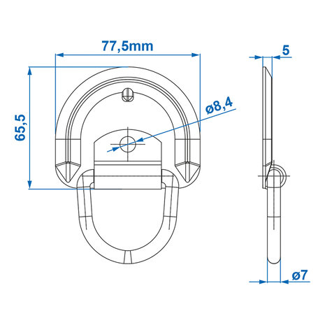 Cargo lashing anchor 76x66mm