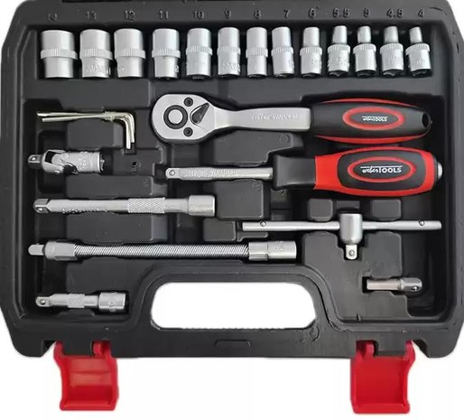 Socket set 1/4, 46 pieces