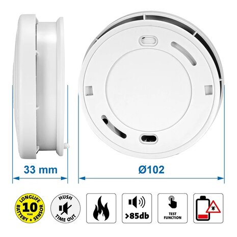 Smoke detector optical 9V