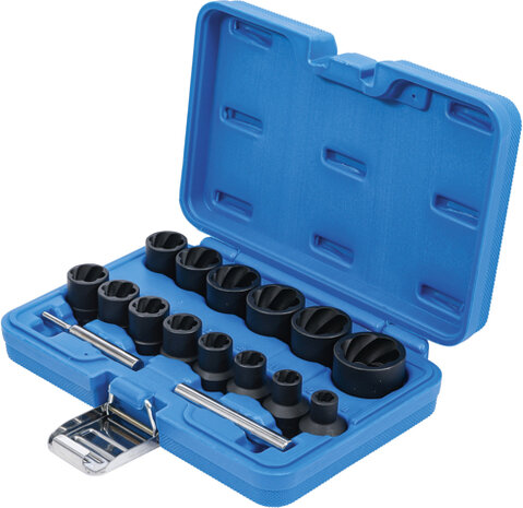 16-piece Special Twist Socket Set, 8-27 mm, 1/2