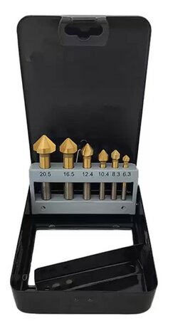 Countersink bits set HSS TiN 6-piece