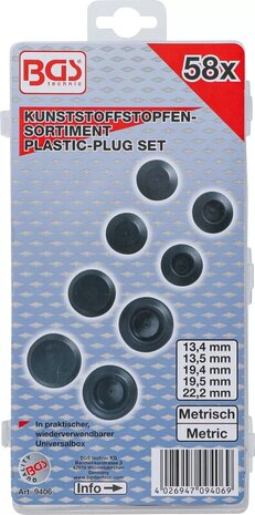 Plastic stopper assortment | 58 pcs.