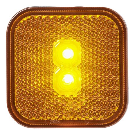 Side marker lamp 12/24V amber 65 x 65 mm LED