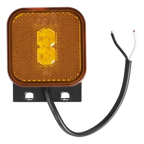 Side marker lamp 12/24V amber 65 x 65 mm LED with holder