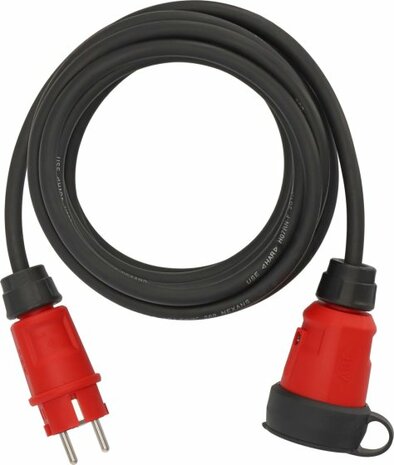 Extension Cable VN 1110 IP44, 5m black H07RN-F 3G1,5