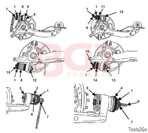 Rear Axle Bush Tool for BMW 36, E46, E85