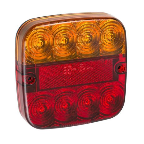 Rear lamp 12V 5 function 107x107mm 8LED