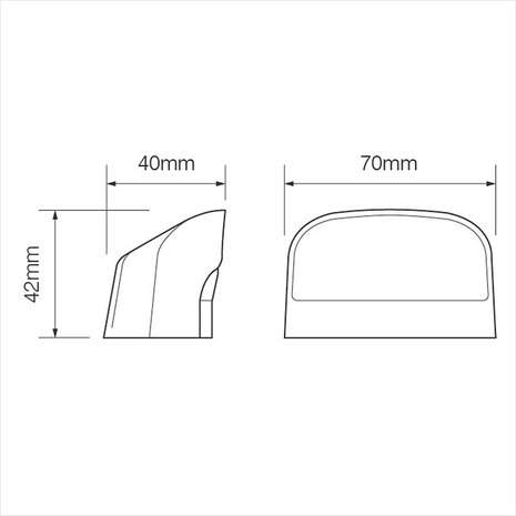 Number plate lamp 12/24V 70x42mm LED 2P. for 343871/72