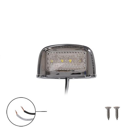 Number plate lamp 12/24V 76x41mm LED chrome